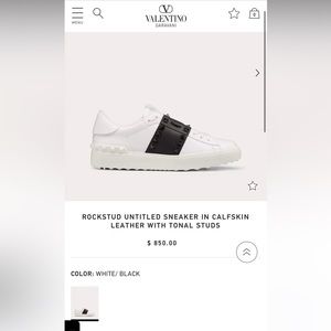 VALENTINO ROCKSTUD UNTITLED SNEAKER IN CALFSKIN LEATHER WITH TONAL STUDS